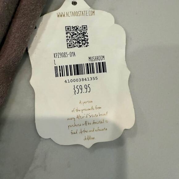 Altar’d State NWT Crossover Faux Suede Mini Skort Skirt Women's Large Mushroom - Picture 5 of 8